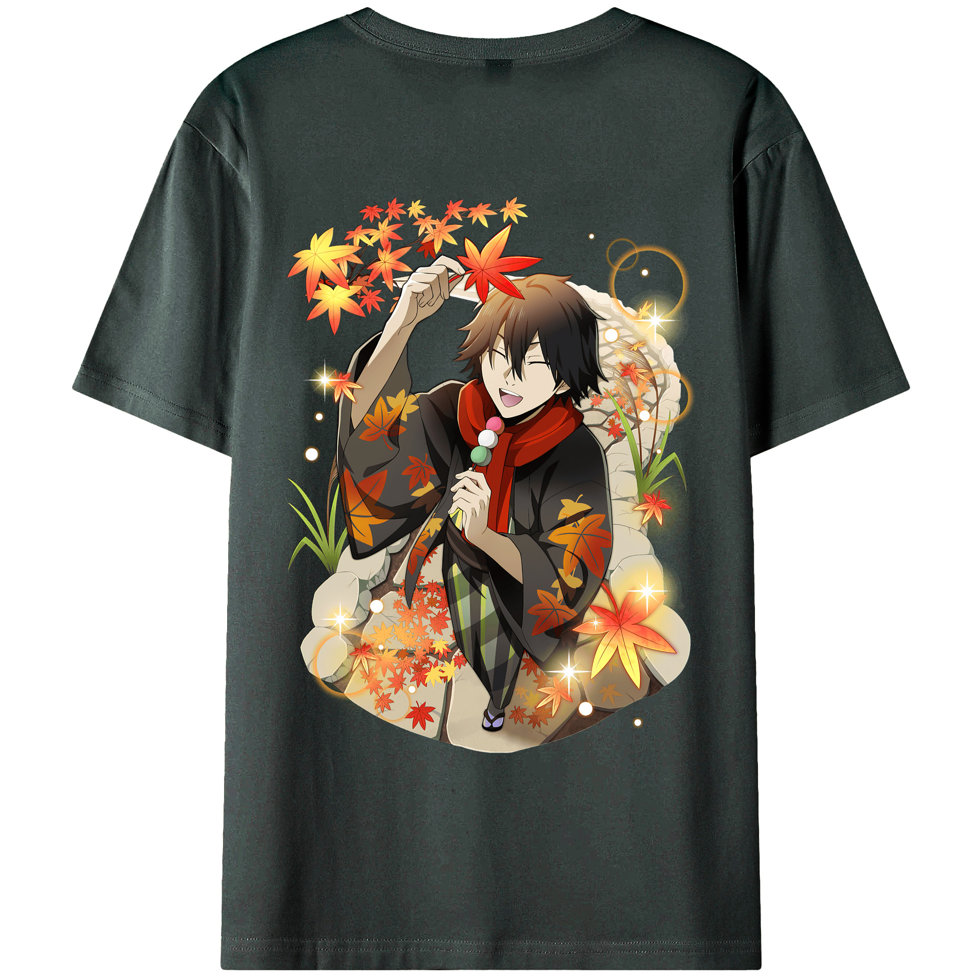 （画像用） 文豪ストレイドッグス Bungo Stray Dogs 綿100％ メンズ半袖Tシャツ（バックプリント） 通気性